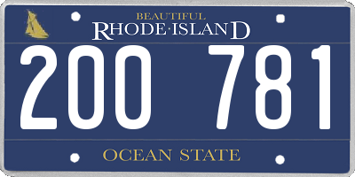 RI license plate 200781