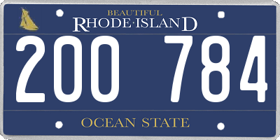 RI license plate 200784