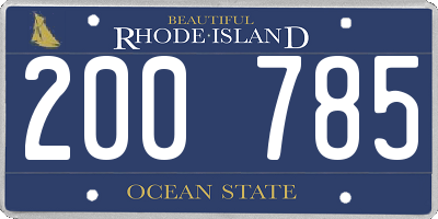 RI license plate 200785