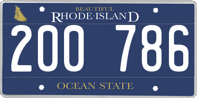 RI license plate 200786