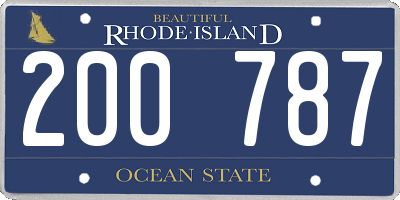 RI license plate 200787