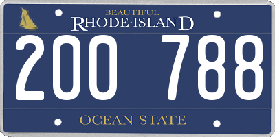 RI license plate 200788