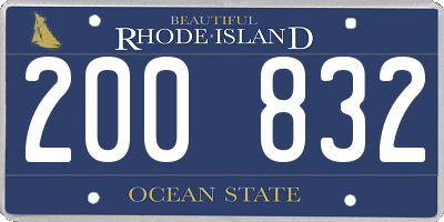 RI license plate 200832
