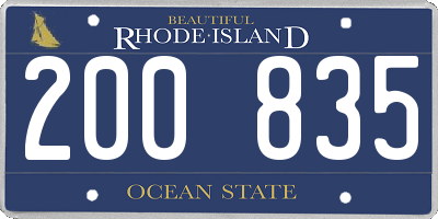 RI license plate 200835