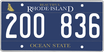 RI license plate 200836