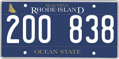 RI license plate 200838