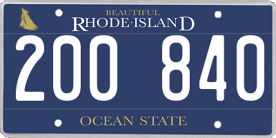RI license plate 200840