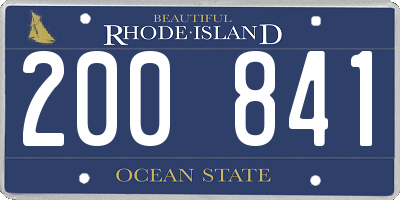 RI license plate 200841