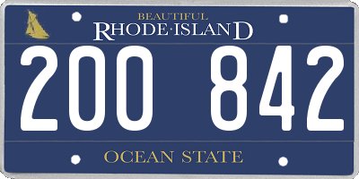 RI license plate 200842