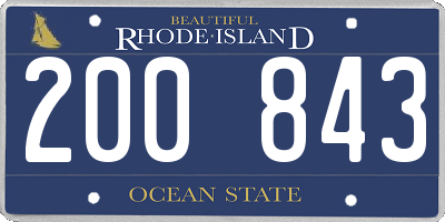 RI license plate 200843