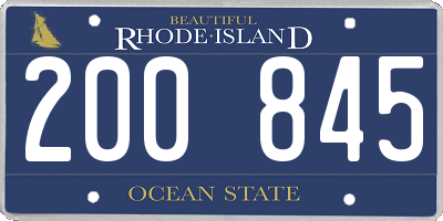 RI license plate 200845