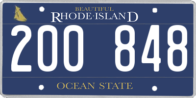 RI license plate 200848