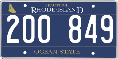 RI license plate 200849