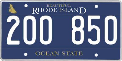 RI license plate 200850