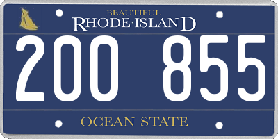 RI license plate 200855