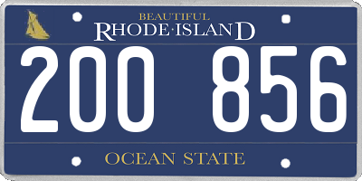 RI license plate 200856
