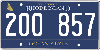 RI license plate 200857