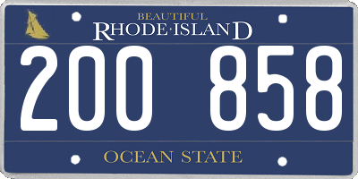 RI license plate 200858