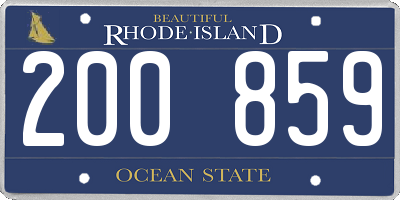 RI license plate 200859