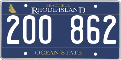 RI license plate 200862