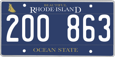 RI license plate 200863