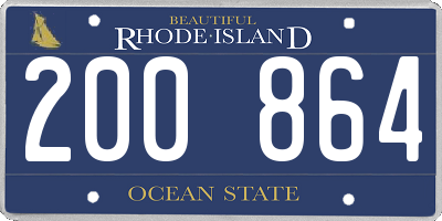 RI license plate 200864