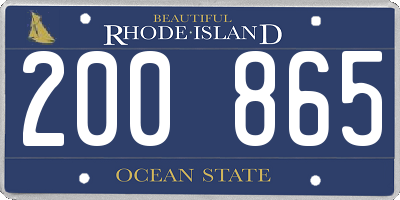 RI license plate 200865