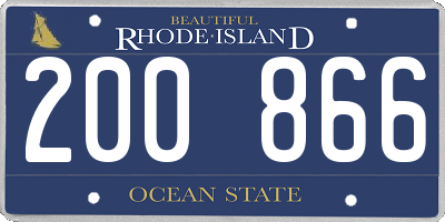 RI license plate 200866