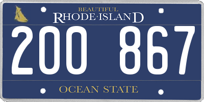 RI license plate 200867
