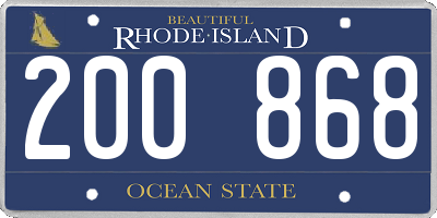 RI license plate 200868