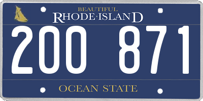 RI license plate 200871