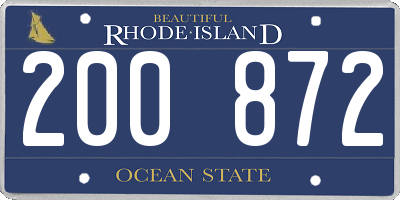 RI license plate 200872