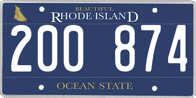 RI license plate 200874