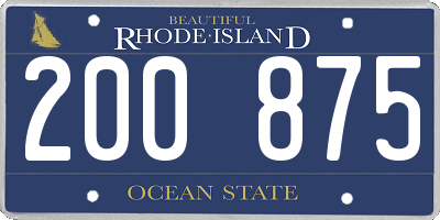 RI license plate 200875
