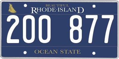 RI license plate 200877