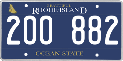 RI license plate 200882