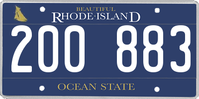 RI license plate 200883