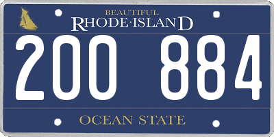 RI license plate 200884