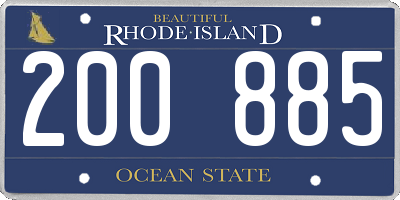 RI license plate 200885