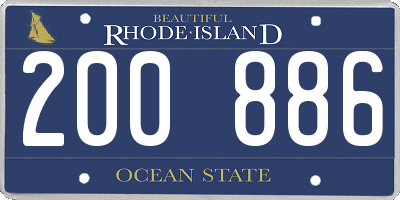 RI license plate 200886