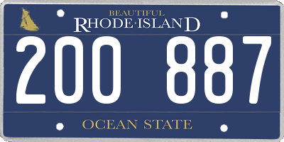 RI license plate 200887