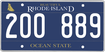 RI license plate 200889