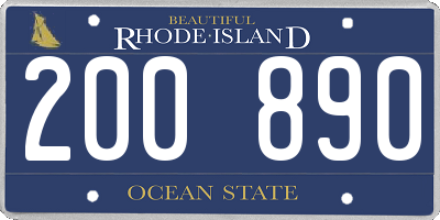 RI license plate 200890