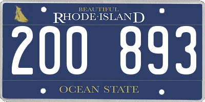 RI license plate 200893