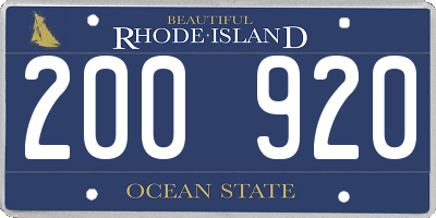 RI license plate 200920