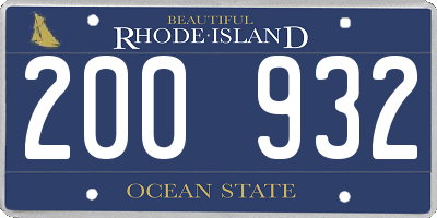 RI license plate 200932
