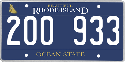 RI license plate 200933