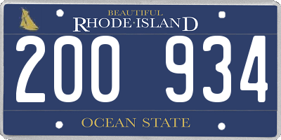 RI license plate 200934