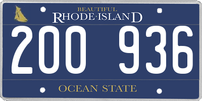 RI license plate 200936