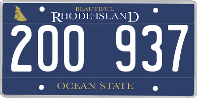 RI license plate 200937